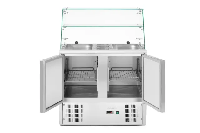Stół chłodniczy sałatkowy z nadstawą, stół dwukomorowy, 146L, 230V/145W, 695x900x(H)1270mm Arktic