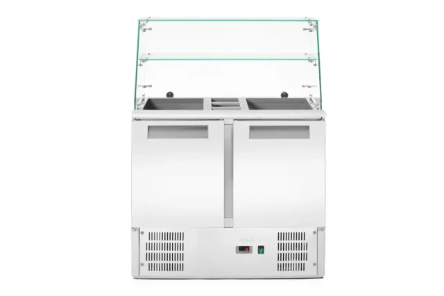 Stół chłodniczy sałatkowy z nadstawą, stół dwukomorowy, 146L, 230V/145W, 695x900x(H)1270mm Arktic