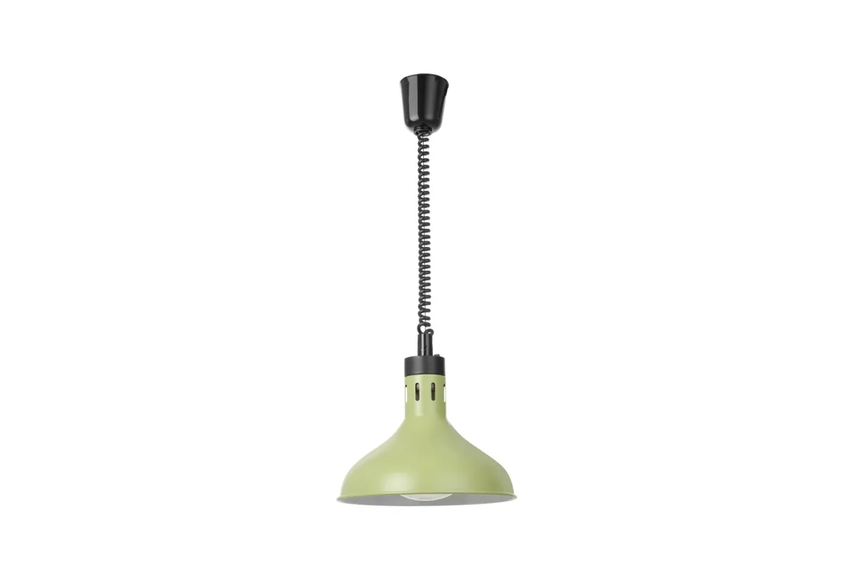 Lampa do podgrzewania potraw wisząca, w kształcie dzwonu, zielony, 230V/250W, ⌀295x(H)207mm HENDI 273692