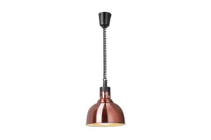 Lampa do podgrzewania potraw wisząca, w kształcie kopuły, miedziany, 230V/250W, ⌀250x(H)207mm HENDI 273623
