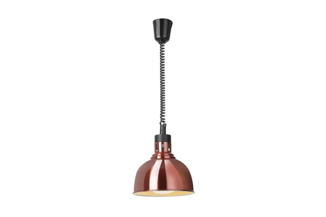 Lampa do podgrzewania potraw wisząca, w kształcie kopuły, miedziany, 230V/250W, ⌀250x(H)207mm HENDI 273623