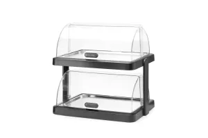 Witrynka chłodząca roll-top Duo UNIQ 480x355x480 mm, taca 400x300 mm, ABS/PET, czarna, Hendi 871812