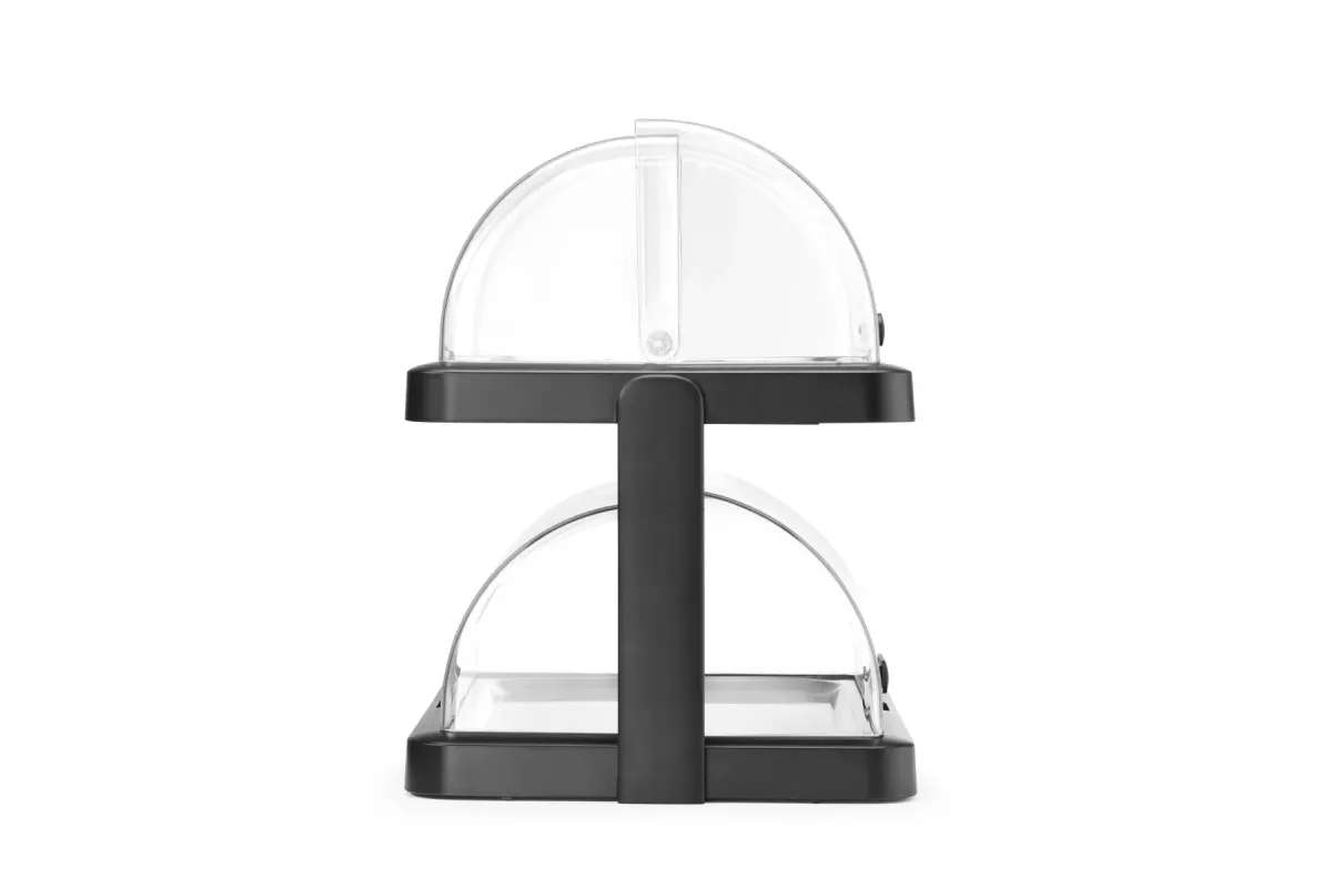 Witrynka chłodząca roll-top Duo UNIQ 480x355x480 mm, taca 400x300 mm, ABS/PET, czarna, Hendi 871812