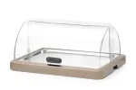 Pojedyncza witrynka chłodząca roll-top Duo UNIQ, Pojedyncza, beżowy, 460x355x220mm, Prostokątny HENDI 871942