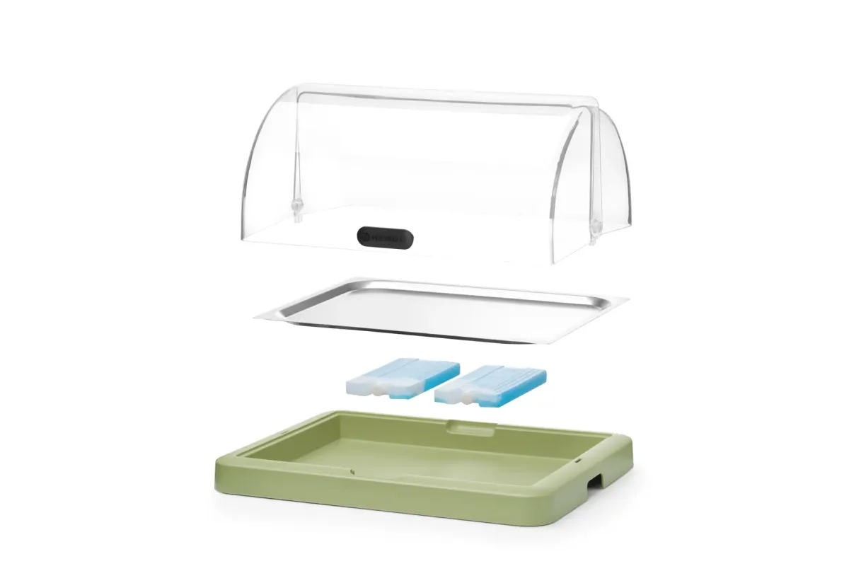 Pojedyncza witrynka chłodząca roll-top Duo UNIQ, Pojedyncza, zielony, 460x355x220mm, Prostokątny HENDI 871966