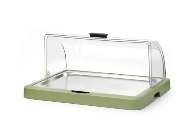 Pojedyncza witrynka chłodząca roll-top Duo UNIQ, Pojedyncza, zielony, 460x355x220mm, Prostokątny HENDI 871966