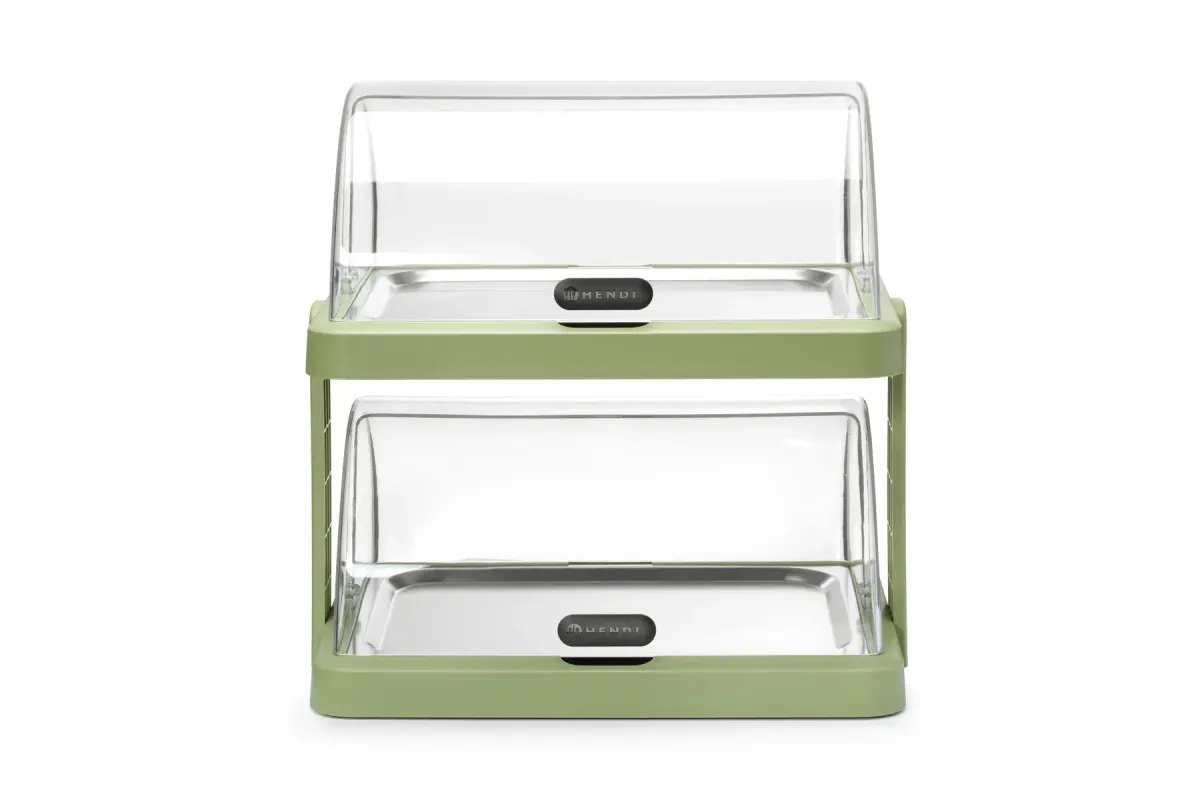 Pojedyncza witrynka chłodząca roll-top Duo UNIQ, podwójna zielona 480x355x480mm HENDI 871973