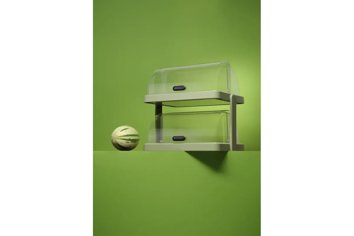 Pojedyncza witrynka chłodząca roll-top Duo UNIQ, podwójna zielona 480x355x480mm HENDI 871973