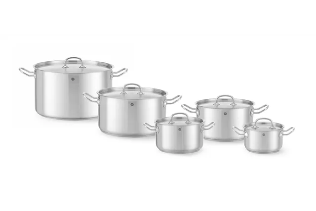 Garnek średni z pokrywką, HENDI, Kitchen Line, 15L, ⌀320x190mm 836507