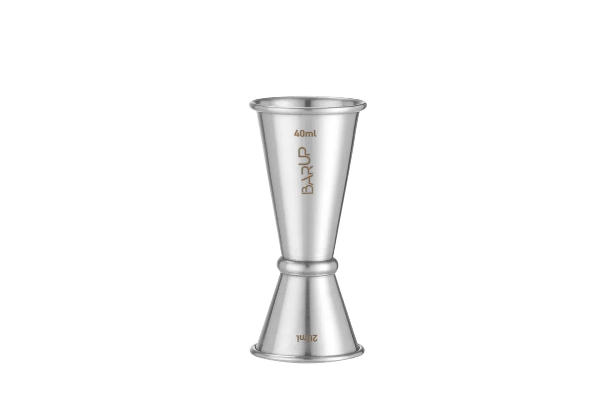 Jigger, miarka barmańska 20/40 ml, BarUp, 0,04L, srebrny, ⌀42x100mm, Okrągły 597064