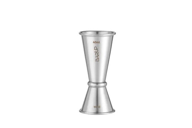 Jigger, miarka barmańska 20/40 ml, BarUp, 0,04L, srebrny, ⌀42x100mm, Okrągły 597064