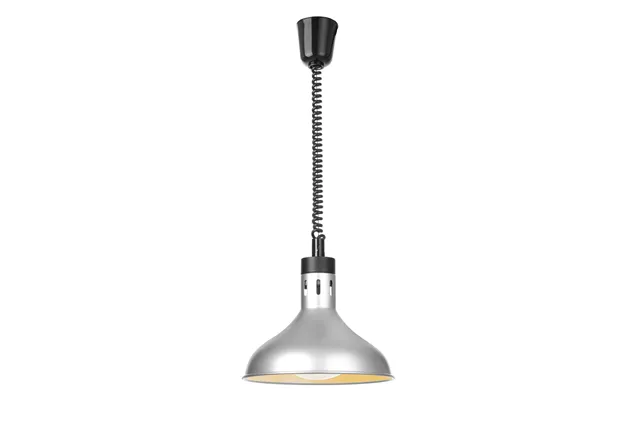 Lampa do podgrzewania potraw wisząca, w kształcie dzwonu, HENDI, srebrny, 230V/250W, ⌀295x207mm 273661