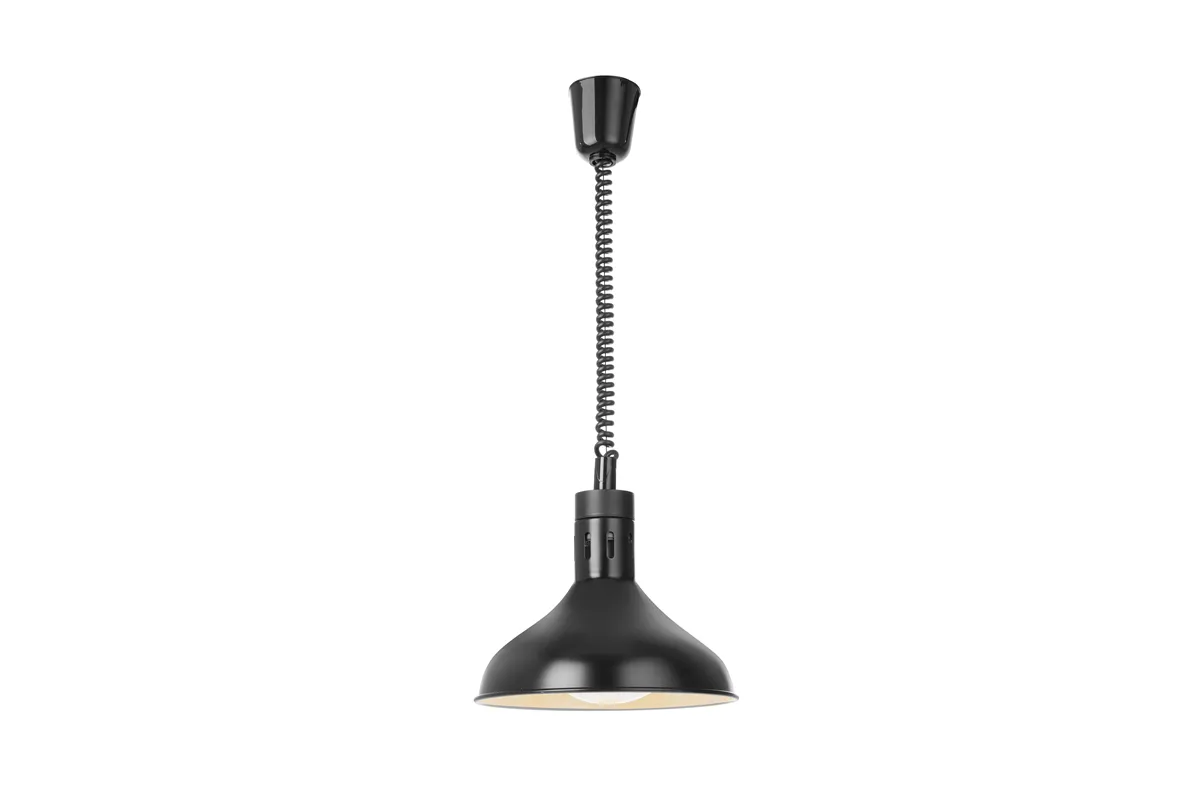 Lampa do podgrzewania potraw wisząca, w kształcie dzwonu, HENDI, czarny, 230V/250W, ⌀295x207mm 273678
