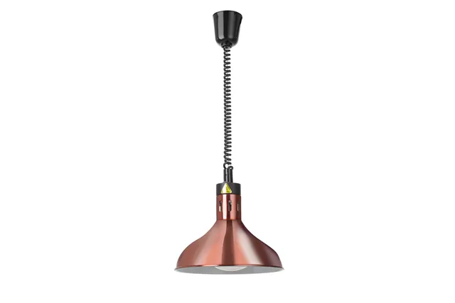 Lampa do podgrzewania potraw wisząca, w kształcie dzwonu, HENDI, miedziany, 230V/250W, ⌀295x207mm 273685