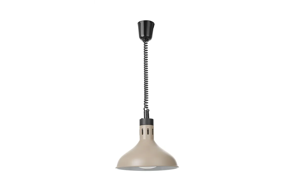 Lampa do podgrzewania potraw wisząca, w kształcie dzwonu, HENDI, beżowy, 230V/250W, ⌀295x207mm 273708