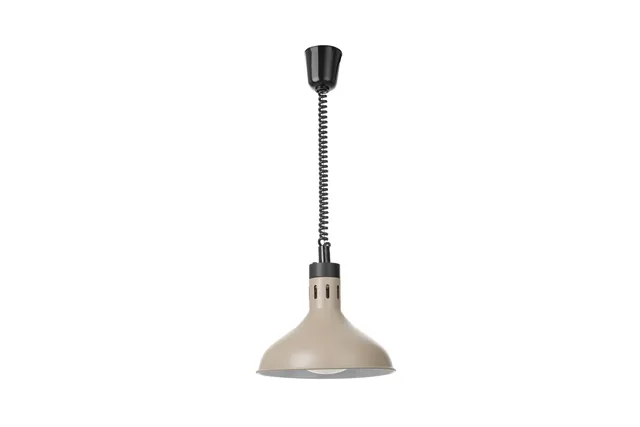 Lampa do podgrzewania potraw wisząca, w kształcie dzwonu, HENDI, beżowy, 230V/250W, ⌀295x207mm 273708