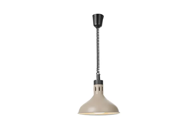 Lampa do podgrzewania potraw wisząca, w kształcie dzwonu, HENDI, beżowy, 230V/250W, ⌀295x207mm 273708
