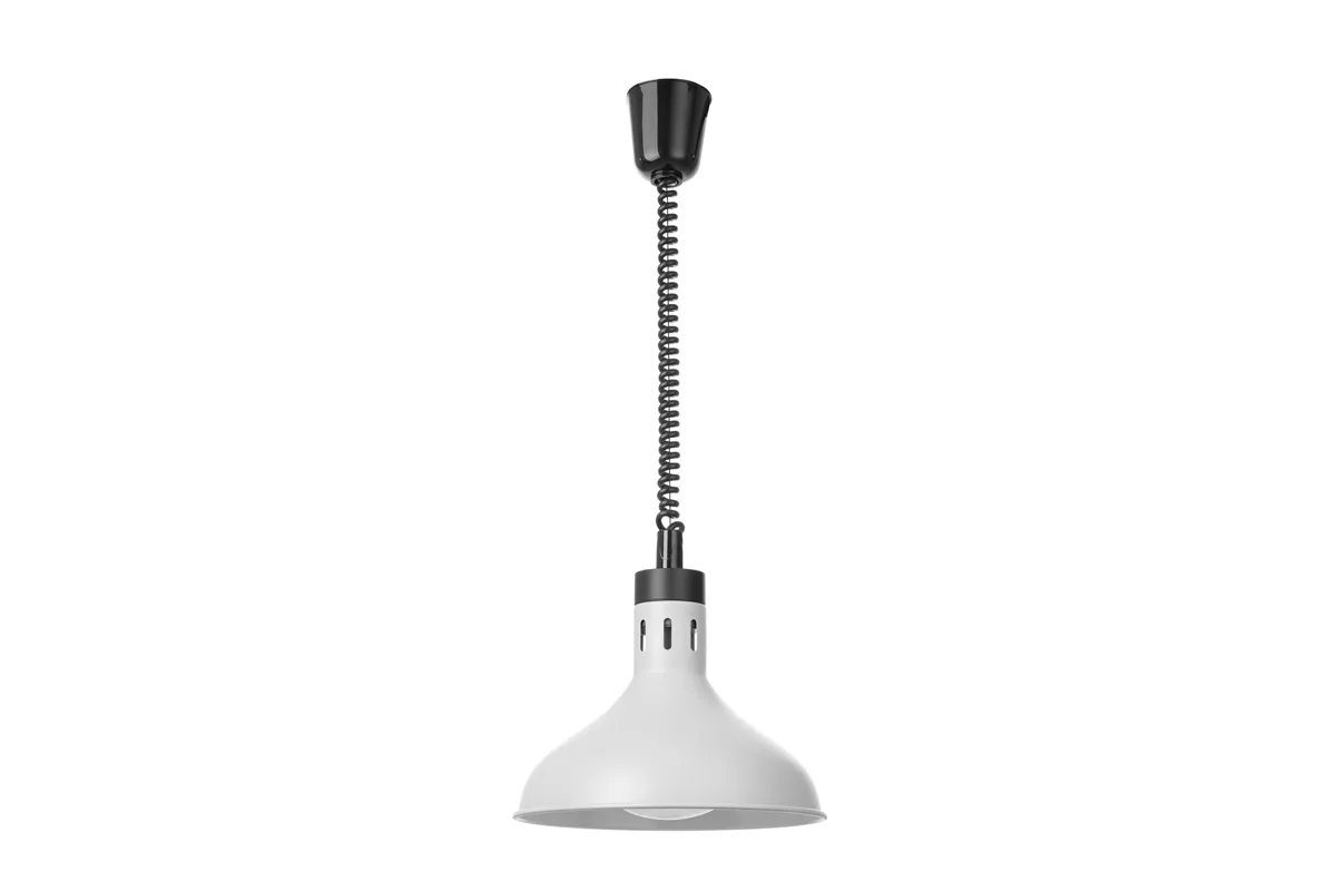 Lampa do podgrzewania potraw wisząca, w kształcie dzwonu, HENDI, biały, 230V/250W, ⌀295x207mm 273715