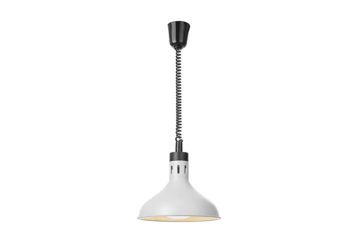 Lampa do podgrzewania potraw wisząca, w kształcie dzwonu, HENDI, biały, 230V/250W, ⌀295x207mm 273715