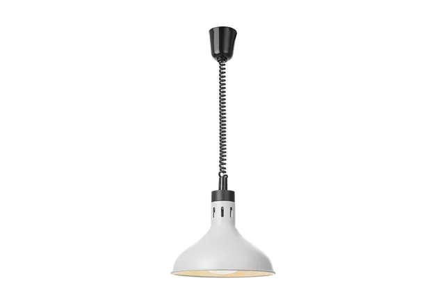 Lampa do podgrzewania potraw wisząca, w kształcie dzwonu, HENDI, biały, 230V/250W, ⌀295x207mm 273715