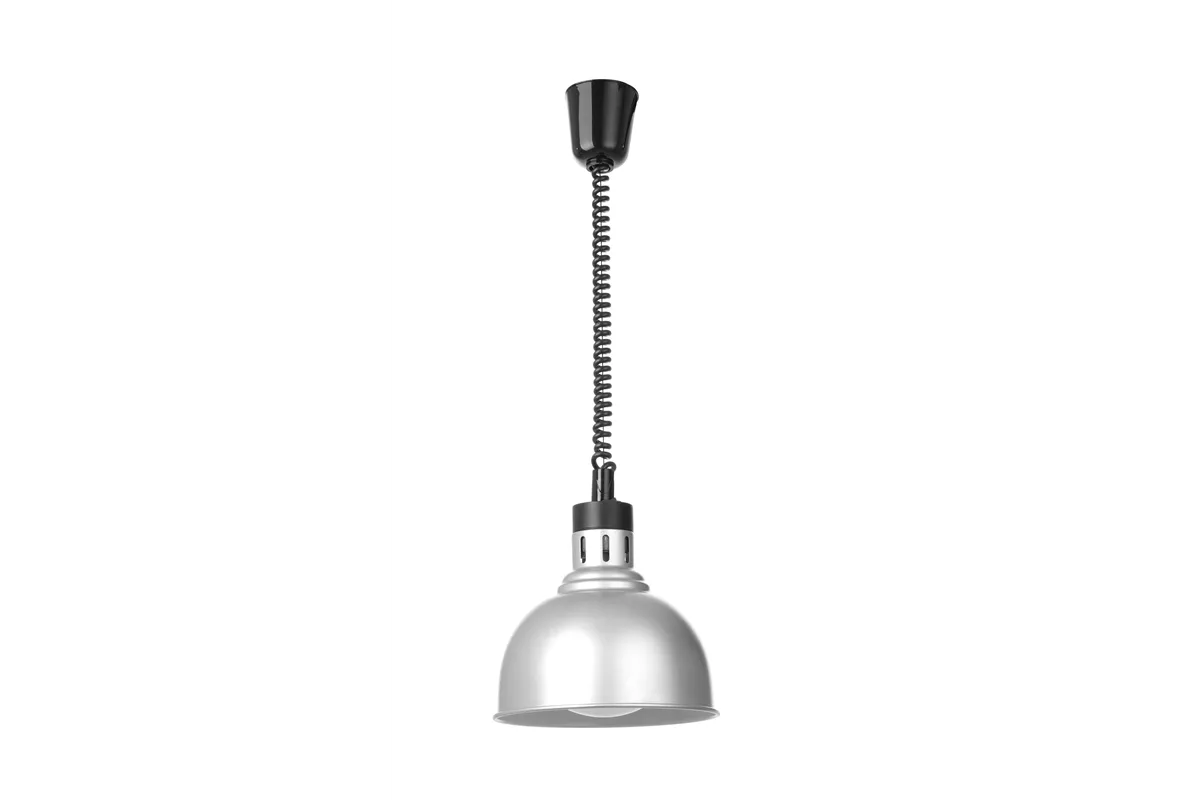 Lampa do podgrzewania potraw wisząca, w kształcie kopuły, HENDI, srebrny, 230V/250W, ⌀250x207mm 273609