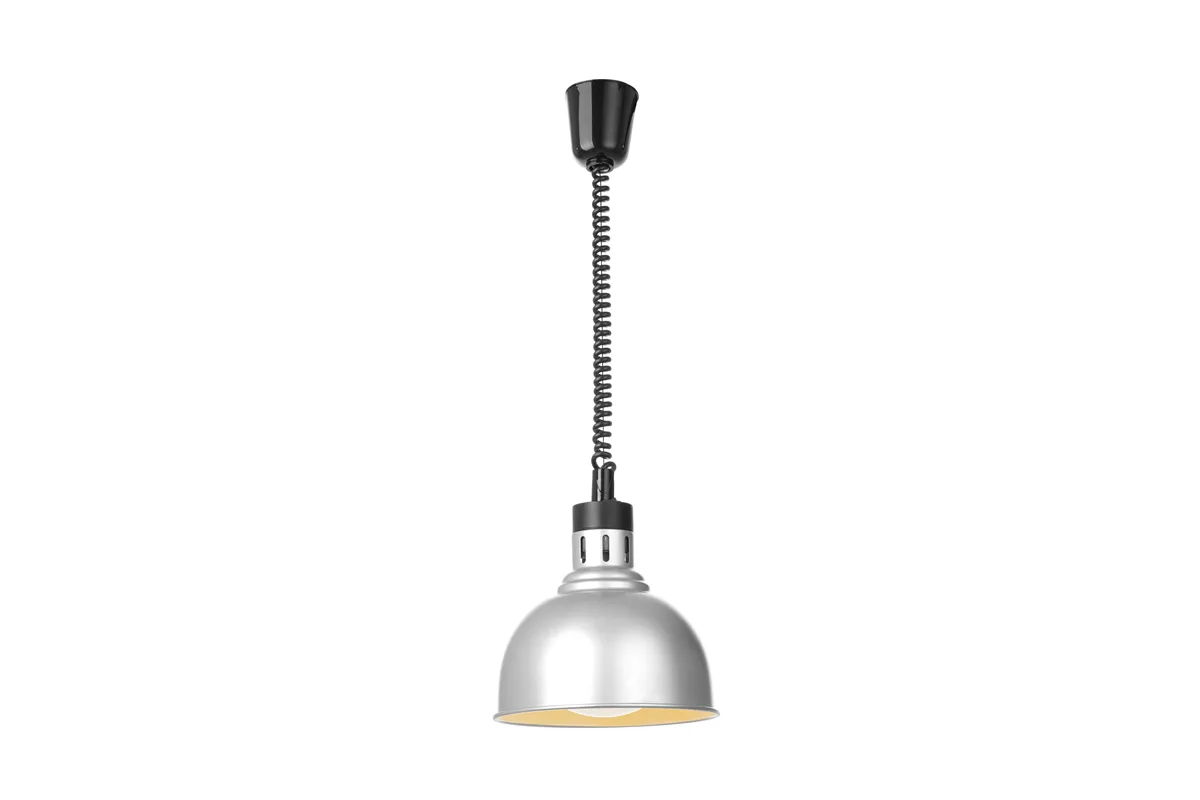 Lampa do podgrzewania potraw wisząca, w kształcie kopuły, HENDI, srebrny, 230V/250W, ⌀250x207mm 273609