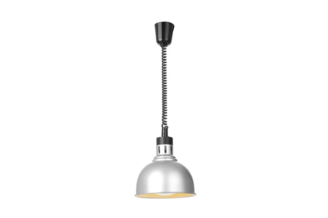 Lampa do podgrzewania potraw wisząca, w kształcie kopuły, HENDI, srebrny, 230V/250W, ⌀250x207mm 273609