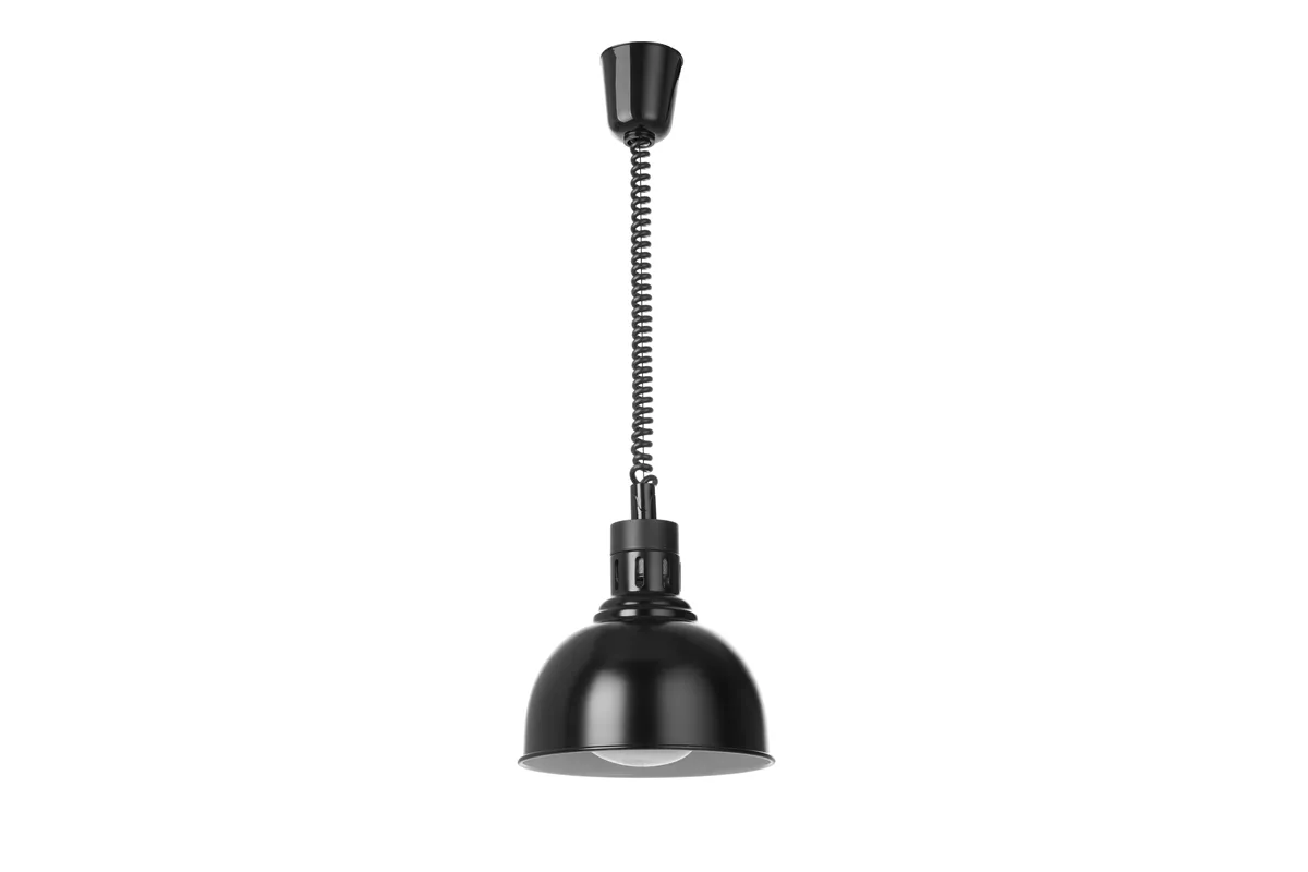 Lampa do podgrzewania potraw wisząca, w kształcie kopuły, HENDI, czarny, 230V/250W, ⌀250x207mm 273616