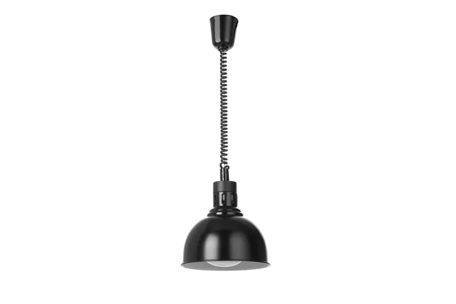 Lampa do podgrzewania potraw wisząca, w kształcie kopuły, HENDI, czarny, 230V/250W, ⌀250x207mm 273616