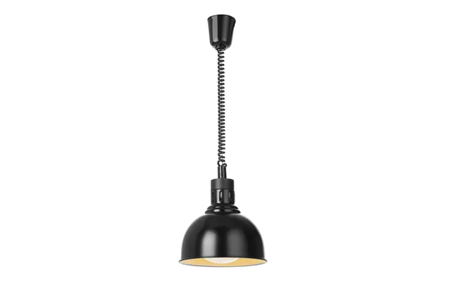 Lampa do podgrzewania potraw wisząca, w kształcie kopuły, HENDI, czarny, 230V/250W, ⌀250x207mm 273616