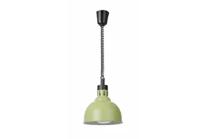 Lampa do podgrzewania potraw wisząca, w kształcie kopuły, HENDI, zielony, 230V/250W, ⌀250x207mm 273630