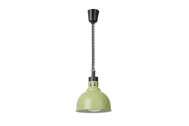 Lampa do podgrzewania potraw wisząca, w kształcie kopuły, HENDI, zielony, 230V/250W, ⌀250x207mm 273630