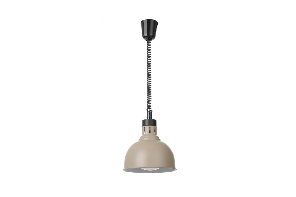 Lampa do podgrzewania potraw wisząca, w kształcie kopuły, HENDI, beżowy, 230V/250W, ⌀250x207mm 273647