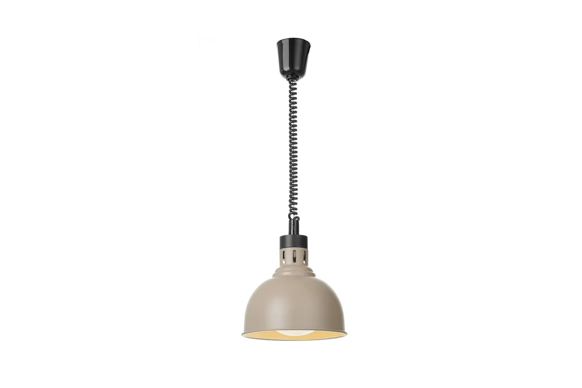 Lampa do podgrzewania potraw wisząca, w kształcie kopuły, HENDI, beżowy, 230V/250W, ⌀250x207mm 273647