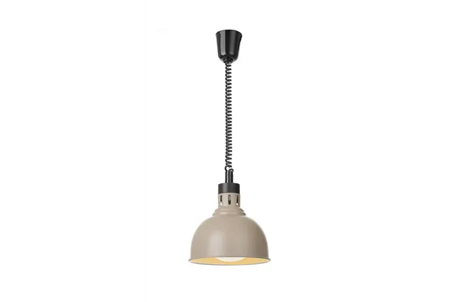 Lampa do podgrzewania potraw wisząca, w kształcie kopuły, HENDI, beżowy, 230V/250W, ⌀250x207mm 273647