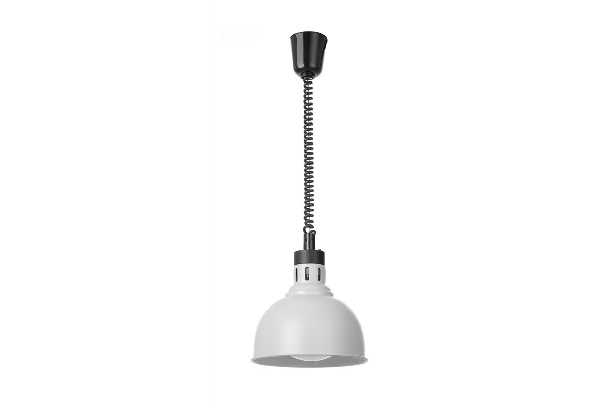 Lampa do podgrzewania potraw wisząca, w kształcie kopuły, HENDI, biały, 230V/250W, ⌀250x207mm 273654
