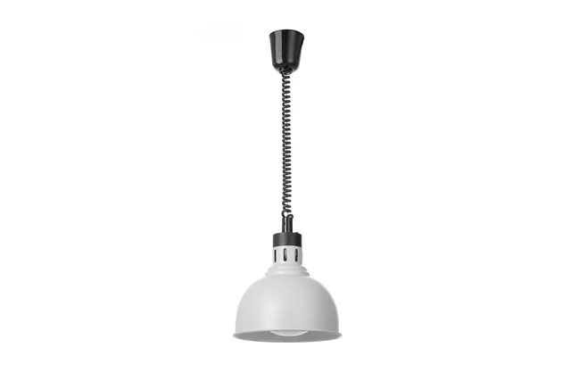 Lampa do podgrzewania potraw wisząca, w kształcie kopuły, HENDI, biały, 230V/250W, ⌀250x207mm 273654