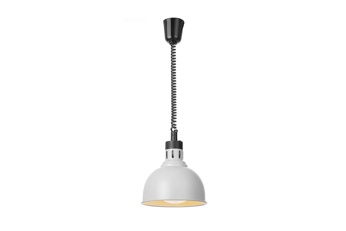 Lampa do podgrzewania potraw wisząca, w kształcie kopuły, HENDI, biały, 230V/250W, ⌀250x207mm 273654