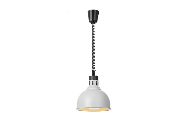 Lampa do podgrzewania potraw wisząca, w kształcie kopuły, HENDI, biały, 230V/250W, ⌀250x207mm 273654