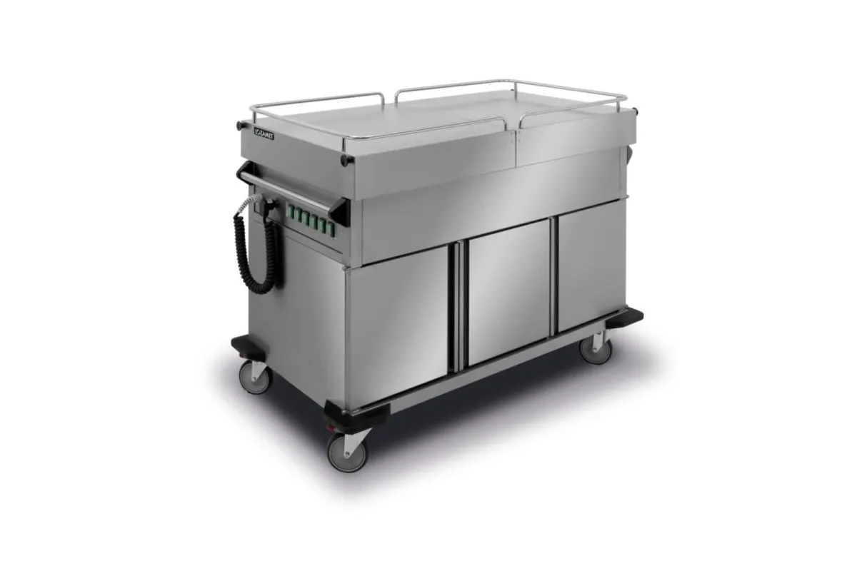 Wózek bemarowy specjalny, rozsuwane blaty, szafki ogrzewane (pojemność 3 x 1/1GN) FVF-30