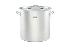 Garnek wysoki z pokrywką, stalowy, Ø 400 mm, V 50.3 l Gredil 011405