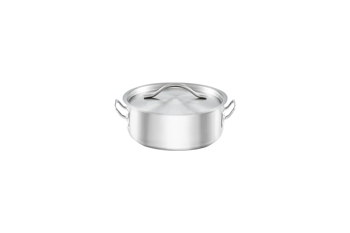 Garnek niski z pokrywką, stalowy, Basic, Ø 160 mm, V 1.2 l Stalgast 013166