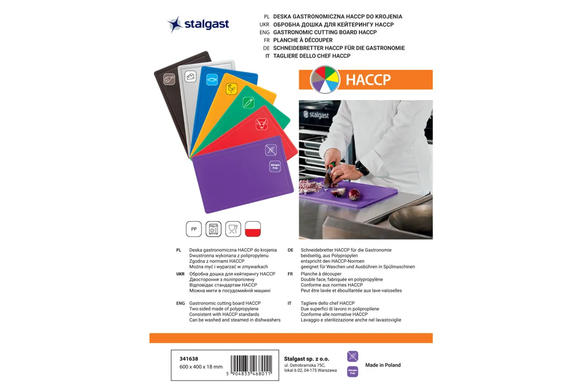 Deska do krojenia, fioletowa, HACCP, 600x400x18 mm Stalgast 341638
