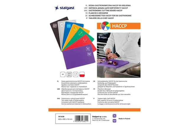 Deska do krojenia, fioletowa, HACCP, 600x400x18 mm Stalgast 341638
