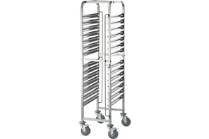 Wózek transportowy 14x GN 1/1, 80 kg, 380x550x1735 mm, stal nierdzewna, skręcany, Stalgast 662111