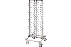 Wózek do transportu talerzy 80 szt., 720x720x1820 mm, stal nierdzewna, 4 kółka (2 z hamulcem), Tribeca 664001