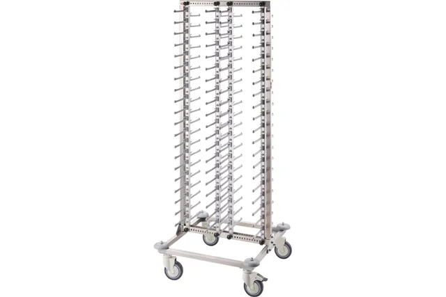 Wózek do transportu talerzy 80 szt., 720x720x1820 mm, stal nierdzewna, 4 kółka (2 z hamulcem), Tribeca 664001