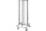 Wózek do transportu talerzy 80 szt., 720x720x1820 mm, stal nierdzewna, 4 kółka (2 z hamulcem), Tribeca 664001