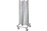 Wózek do transportu talerzy 80 szt., 720x720x1820 mm, stal nierdzewna, 4 kółka (2 z hamulcem), Tribeca 664001