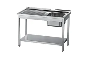 Stół ze zlewem 1-kom.(P),z półką 1200x700x850 mm skręcany Gredil 673327
